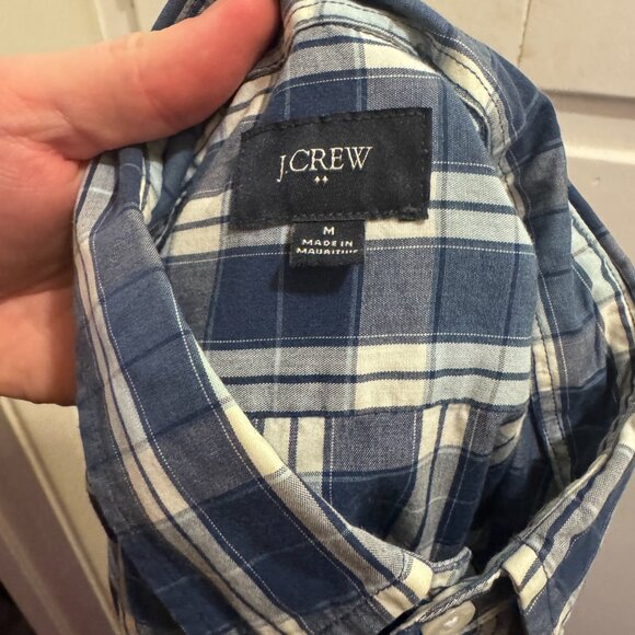 J Crew Blue and White Casual Button Down Medium - Picture 4 of 4